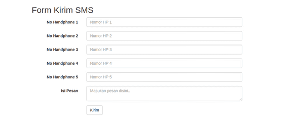 Form Kirim SMS